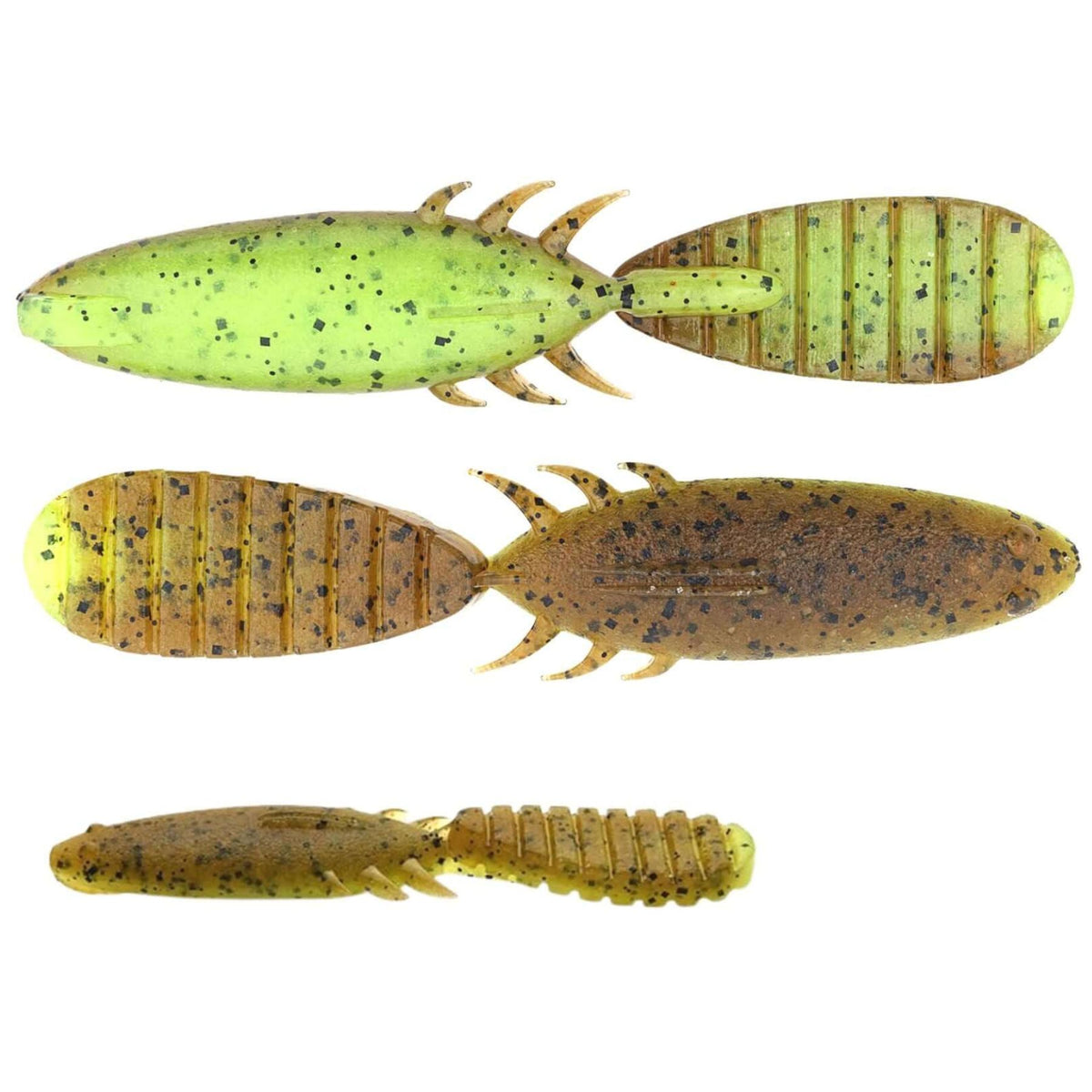 Keitech Paddlin&#39; Beaver Jigi 3.5&quot; 7kpl | Green Pumpkin Chartreuse