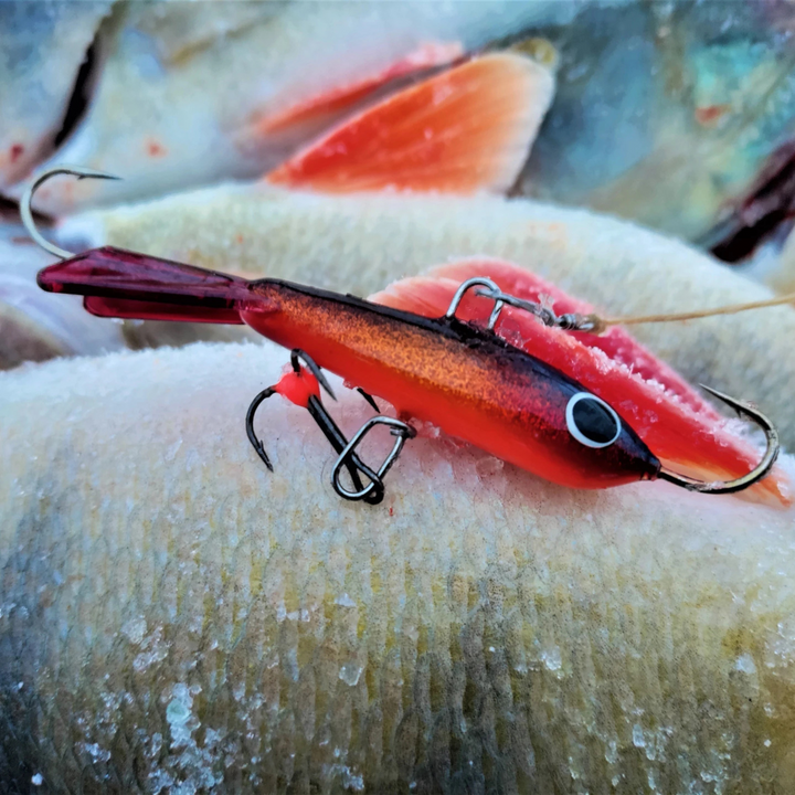 Pilkkipaja Pommi Levypyrstö Tasapaino 78mm 18g | Tumma Veripää