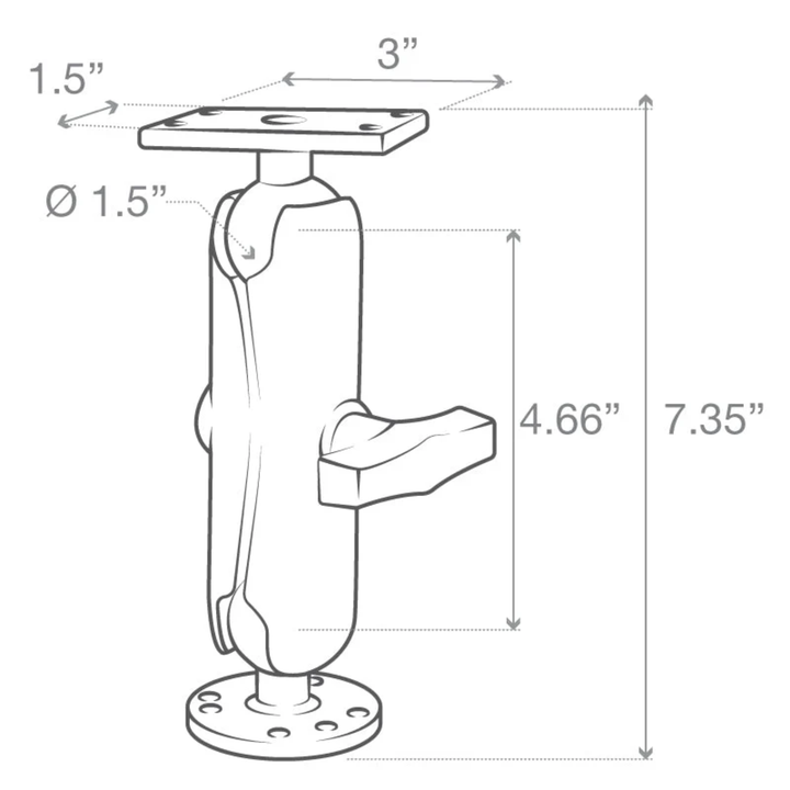 RAM Mounts Humminbird HELIX 5" Kaikuluotainteline 11.8cm | C-sarja