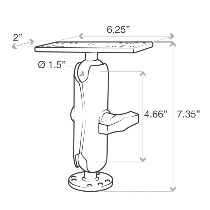 RAM Mounts Kaikuluotainteline 14cm | C-sarja