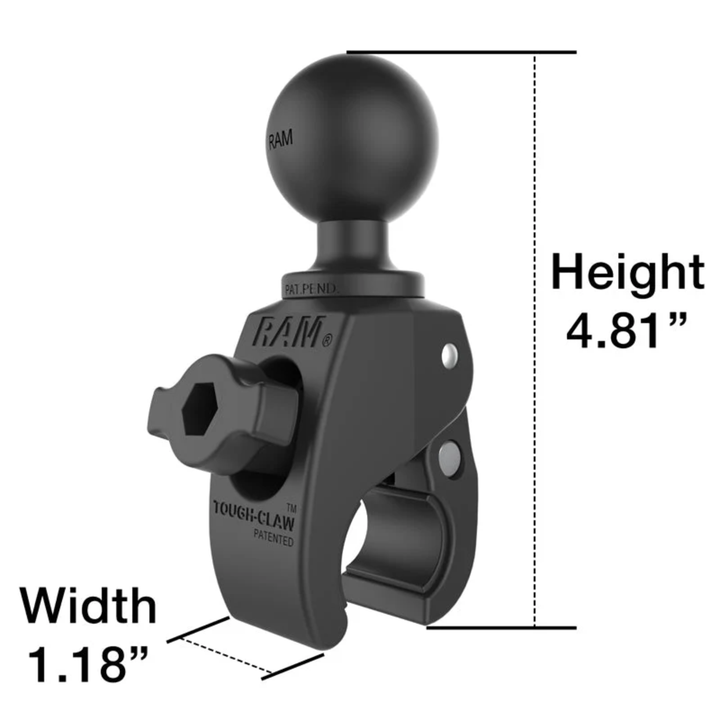 RAM Mounts Small Tough-Claw putkikiinnike 0.625"-1.14" | C-sarja