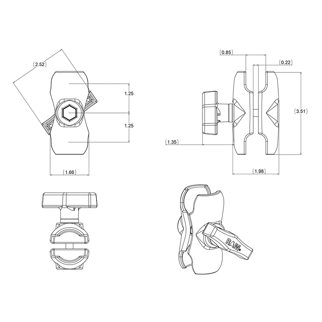 RAM Mounts välivarsi 8.89cm | C-sarja