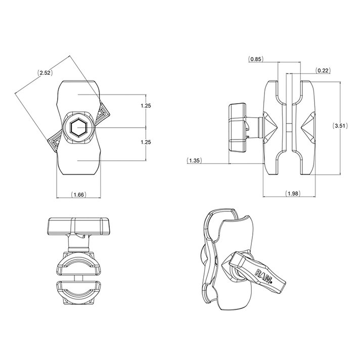 RAM Mounts välivarsi 8.89cm | C-sarja