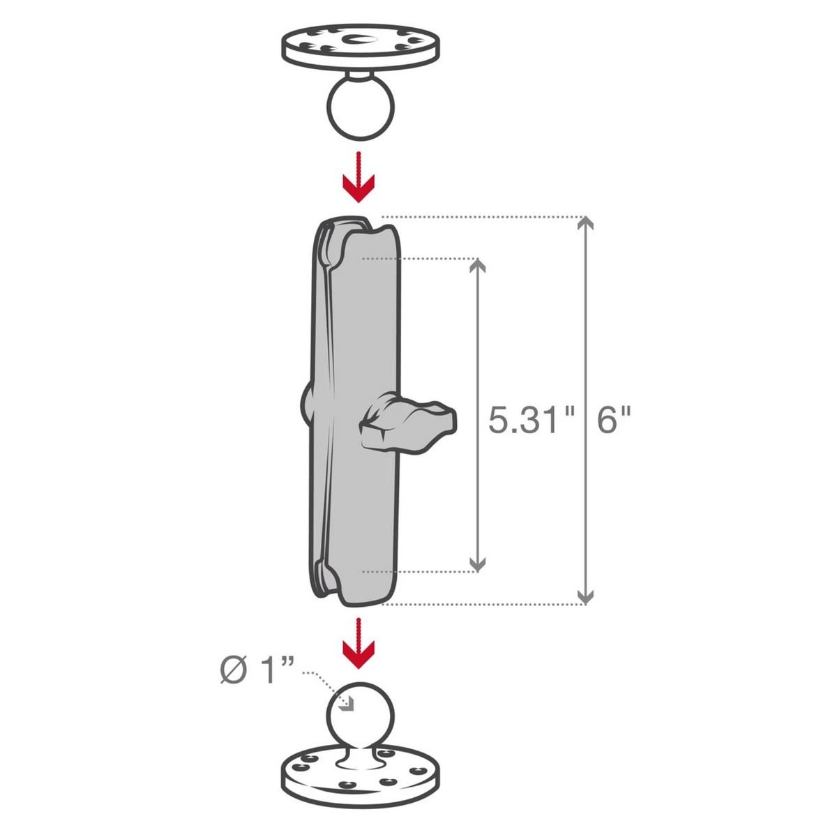 RAM Mounts Välivarsi 15.24cm | B-sarja