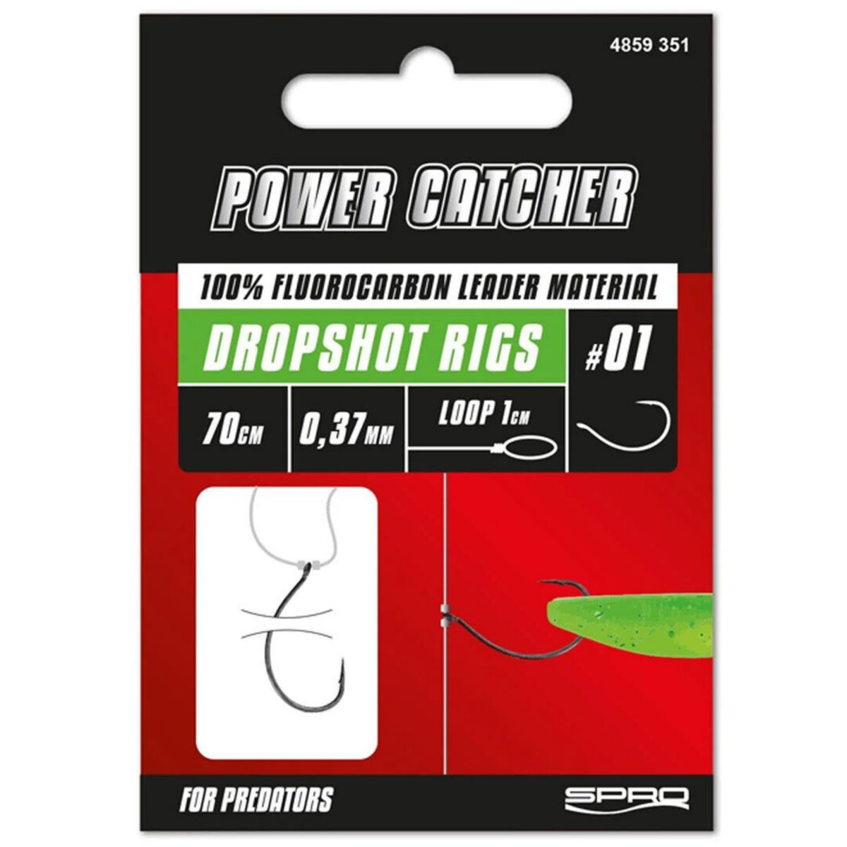 SPRO Power Catcher Drop Shot -peruke 0.37mm 70cm #1 3kpl