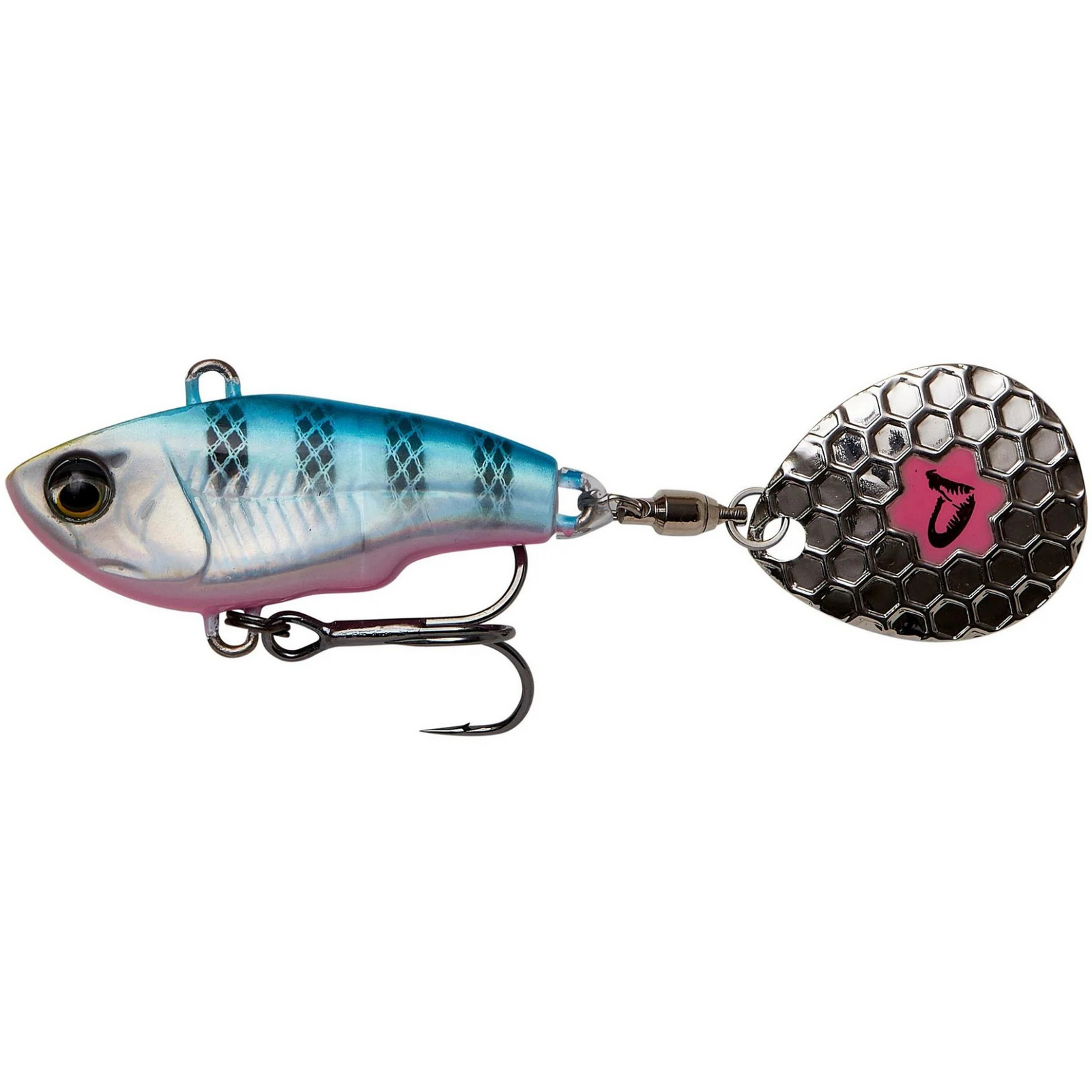Savage Gear Fat Tail Spin 8cm 24g | Blue Silver Pink