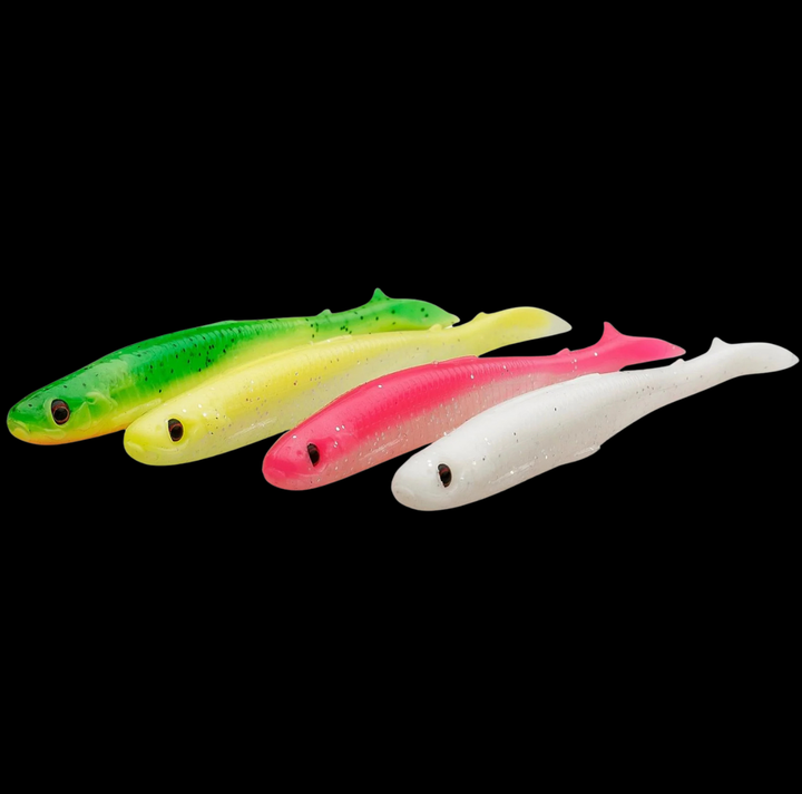 Savage Gear Slender Scoop Shad Jigi 9cm 4kpl | Dark Water Mix