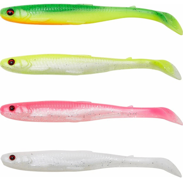 Savage Gear Slender Scoop Shad Jigi 9cm 4kpl | Dark Water Mix