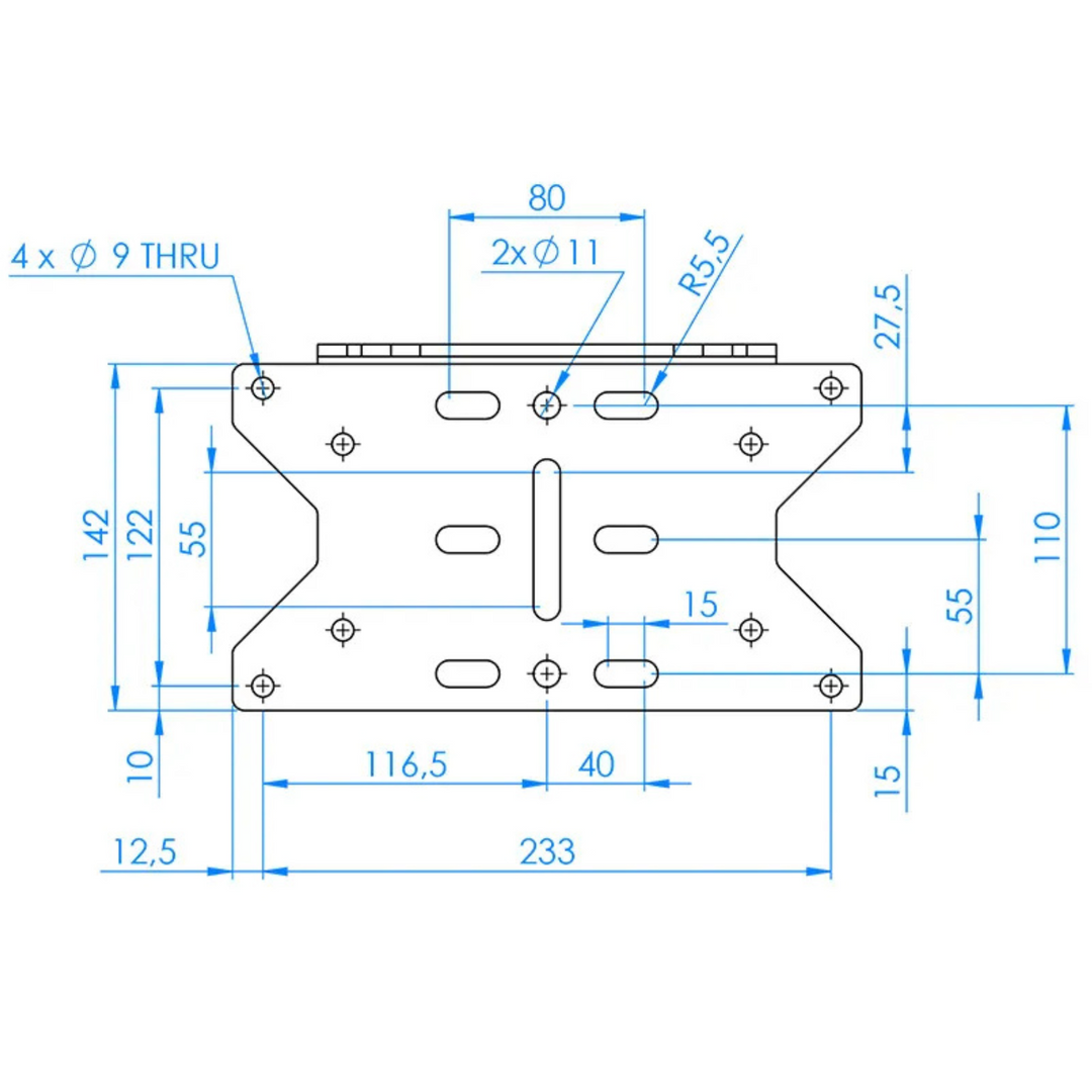 Warn Vinssin Asennuslevy VRX/AXON | Leveä