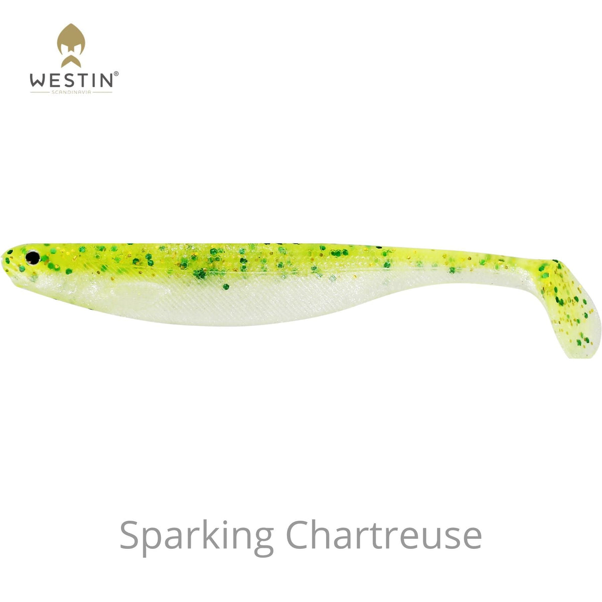 Westin Shad Teez Slim Jigi 7.5cm 3kpl | Sparkling Chartreuse