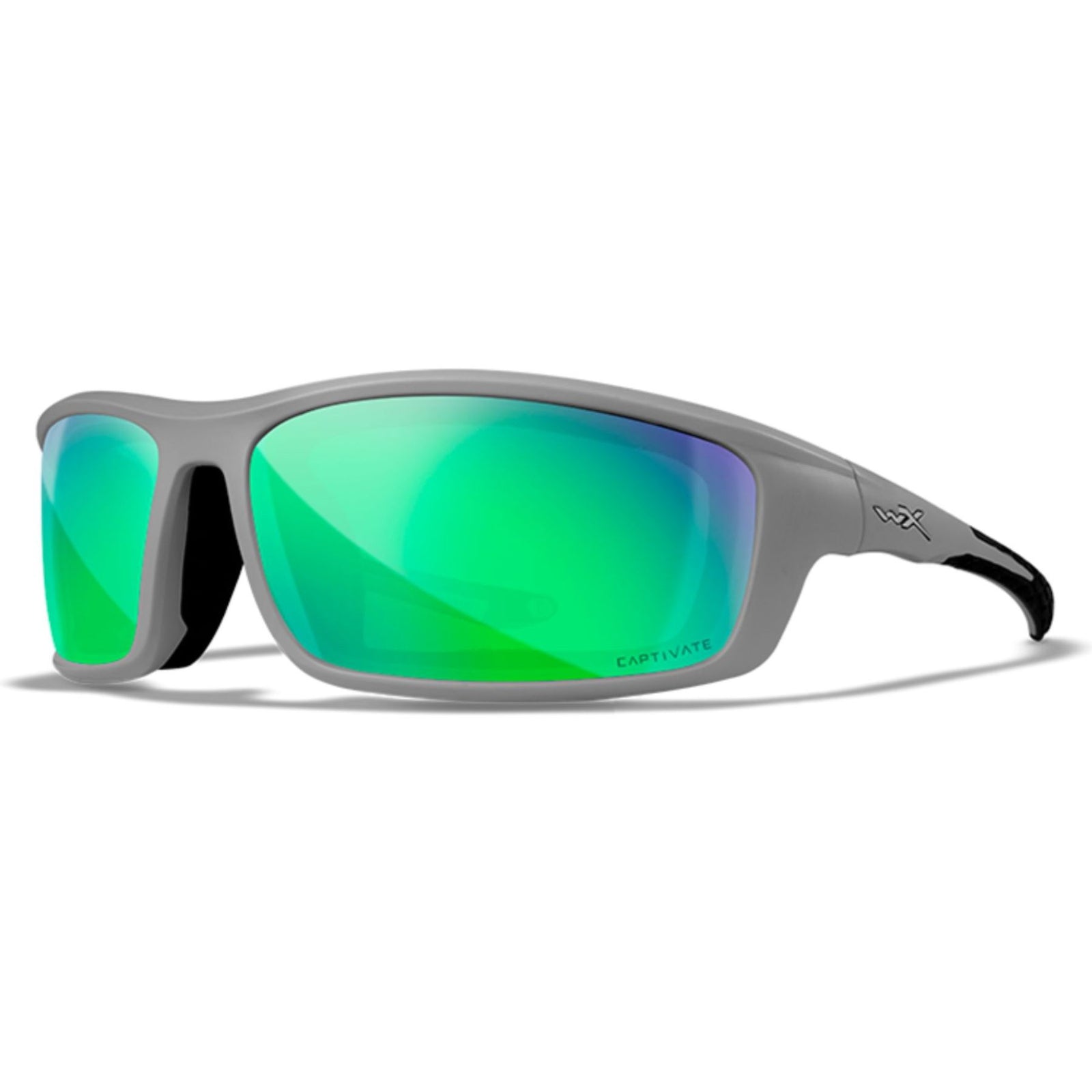 Wiley X Grid Captivate polarisoidut aurinkolasit | Green Mirror / Matte Cool Grey