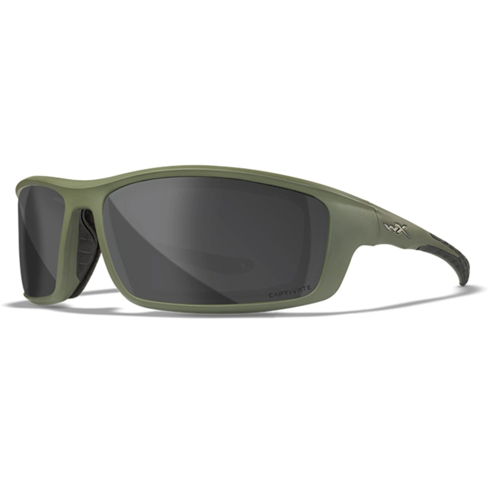 Wiley X Grid Captivate polarisoidut aurinkolasit | Matte Utility Green Frame / Grey Lens