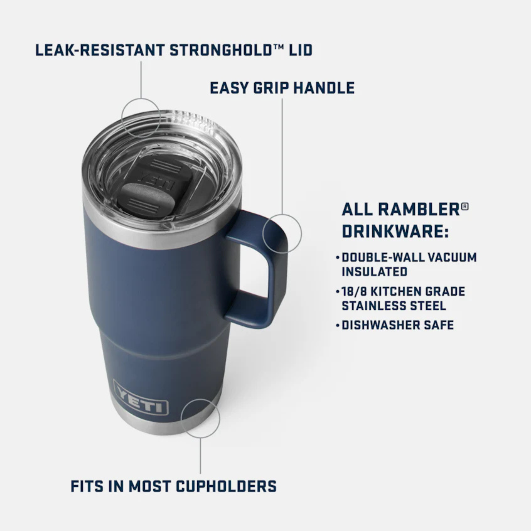 YETI Rambler 20oz 591ml  Travel Mug Thermosmuki | Navy