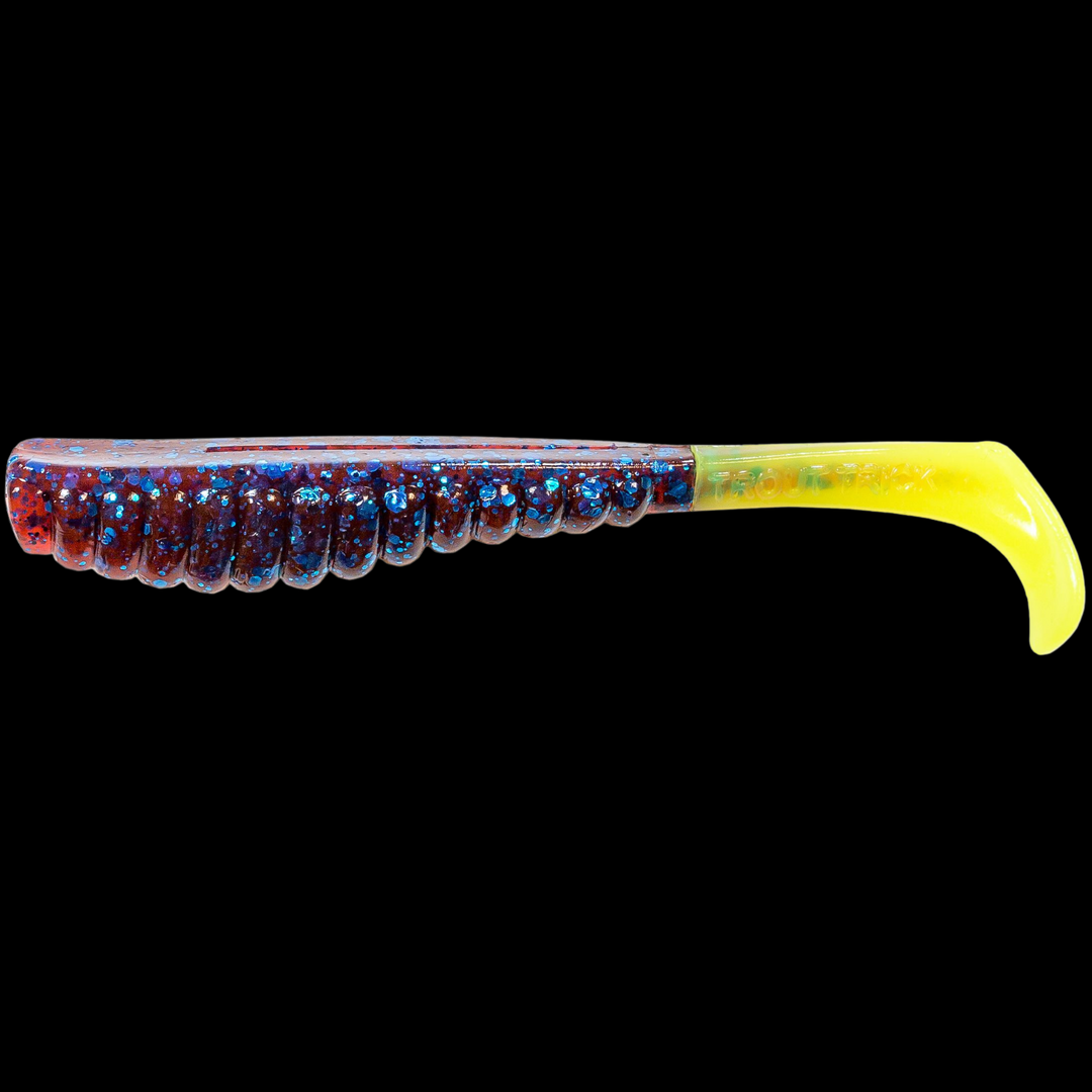 Z-Man Swimmin Trout Trick Jigi 3.5" 6kpl | Plum/Chartreuse Tail