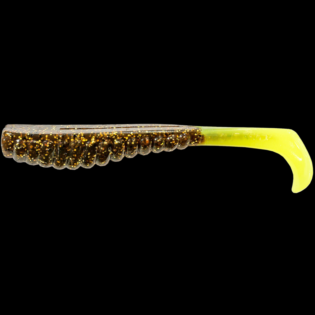 Z-Man Swimmin Trout Trick Jigi 3.5" 6kpl | Rootbeer/Chartreuse Tail