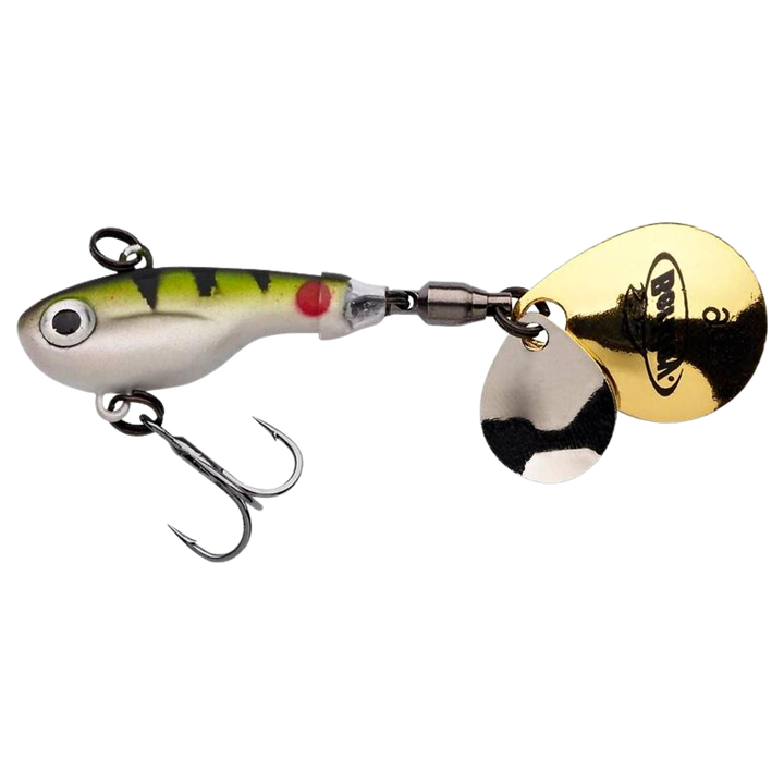 Berkley Pulse Spintail 14g Perch sivulta, pää vasemmalla