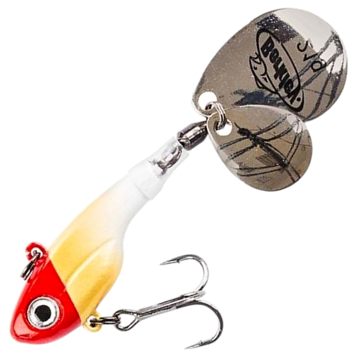 Berkley Pulse Spintail 14g, väri Red Head: punainen pää, valkoinen runko ja hopeiset lipat