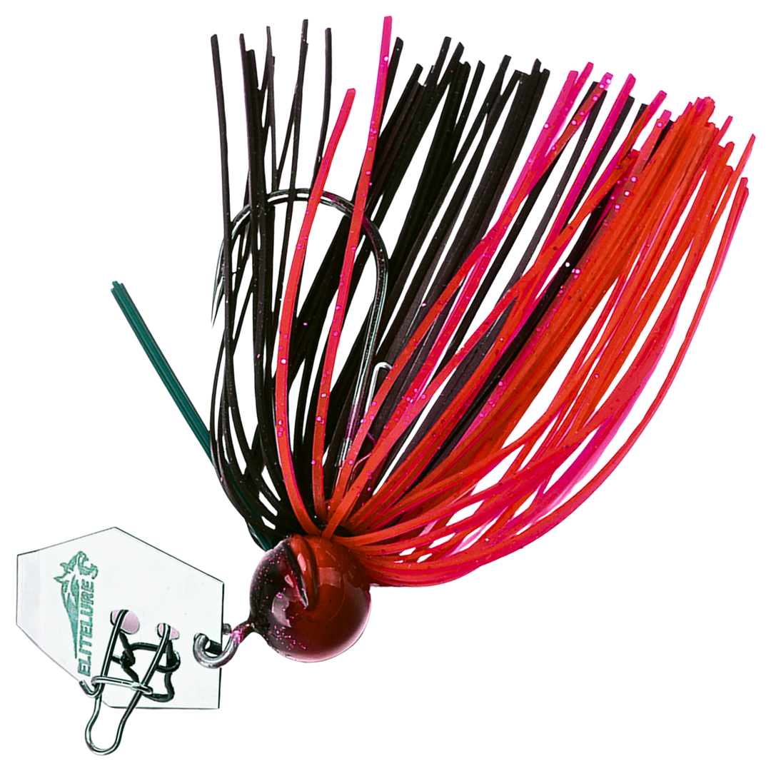 BIM Tackle Roaring Lion Blade Chatterbait 7g, väri Black & Red: punainen pää, musta, punainen ja pinkki helma, valkoinen lapa