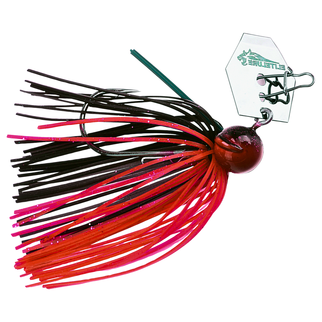 BIM Tackle Roaring Lion Blade Chatterbait 7g Black & Red sivulta, pää oikealla