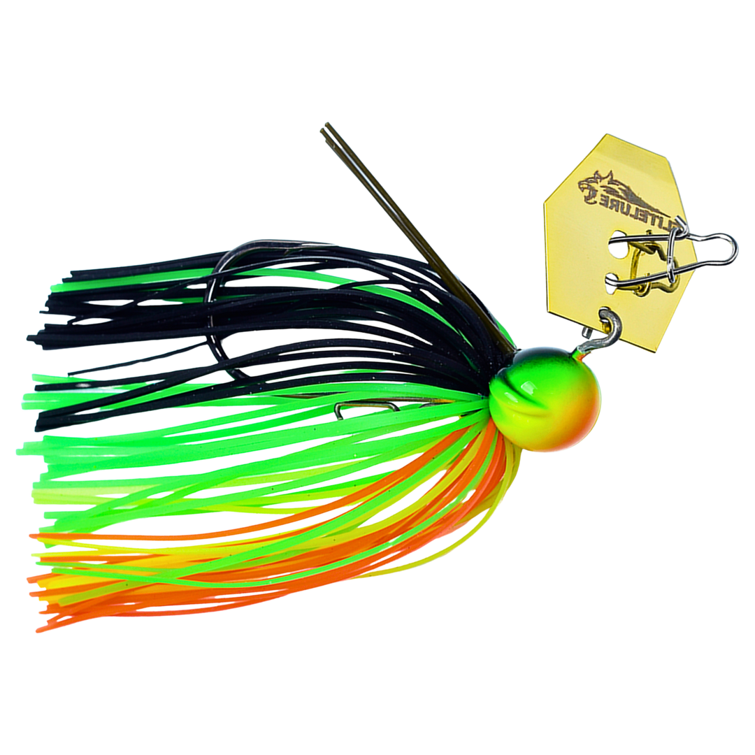 BIM Tackle Roaring Lion Blade Chatterbait 7g Hot Tiger sivulta, pää oikealla