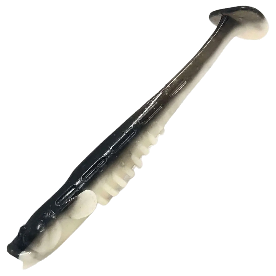 Crazy Fish Nano Minnow Jigi 2.8", väri 28d: musta selkä ja valkoinen vatsa