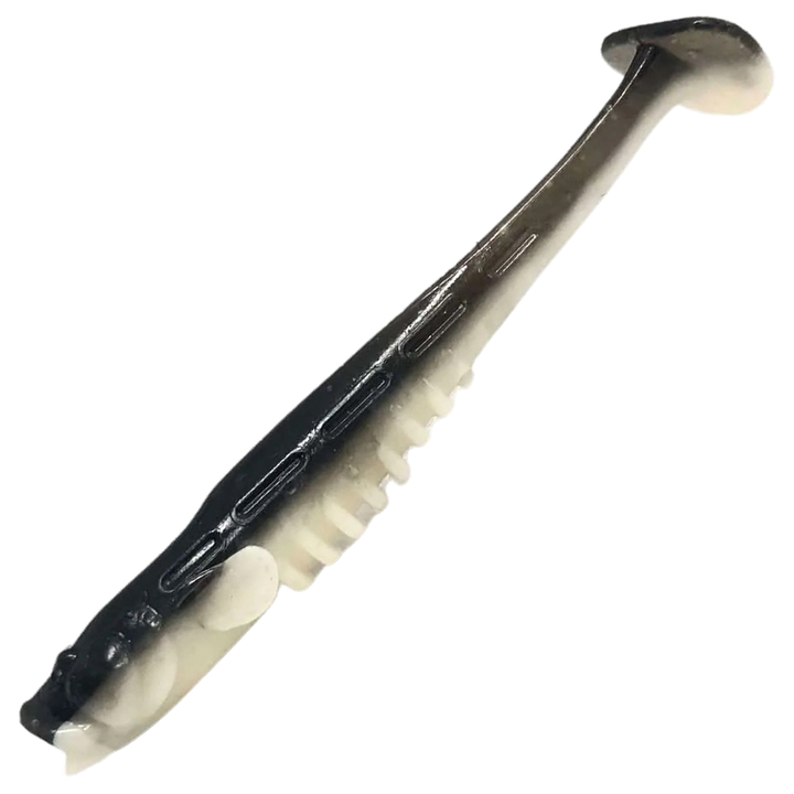 Crazy Fish Nano Minnow Jigi 2.8", väri 28d: musta selkä ja valkoinen vatsa