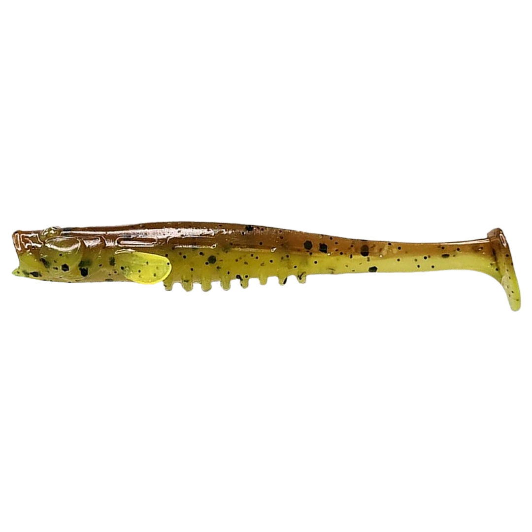 Crazy Fish Nano Minnow Jigi 2.8" 4d sivulta, pää vasemmalla