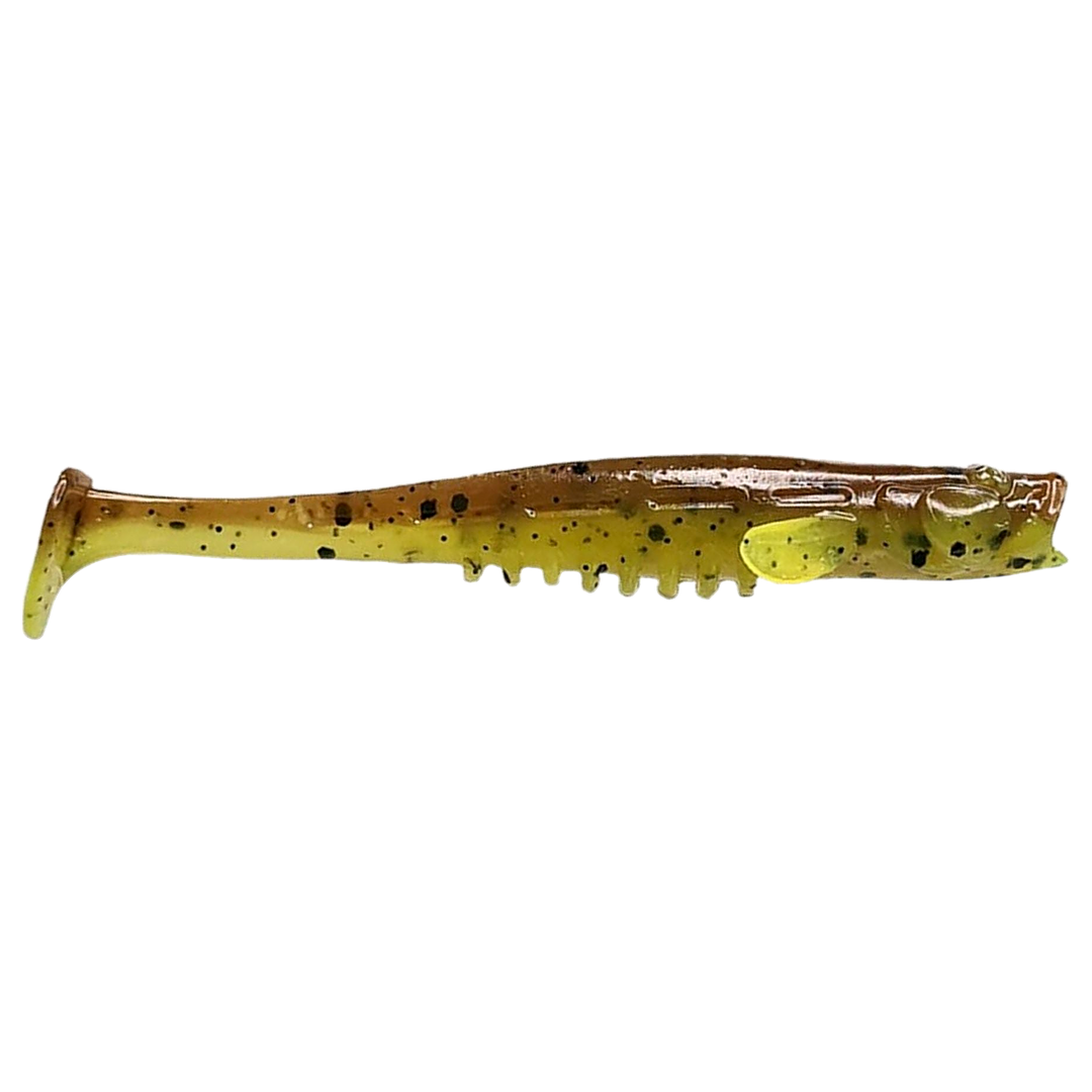 Crazy Fish Nano Minnow Jigi 2.8" 4d sivulta, pää oikealla
