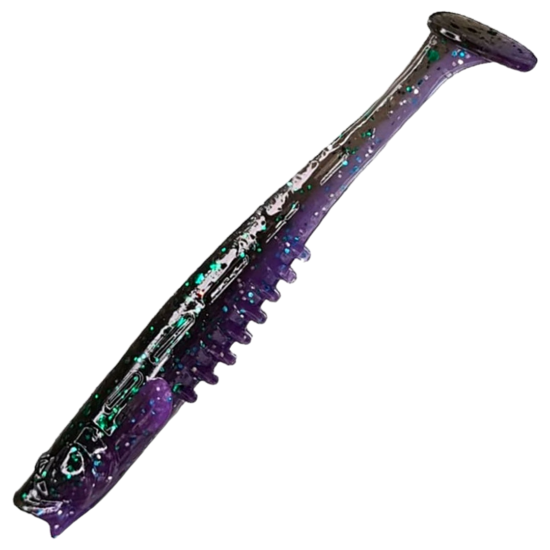 Crazy Fish Nano Minnow Jigi 2.8", väri 50d: tumma violetti runko ja hileet
