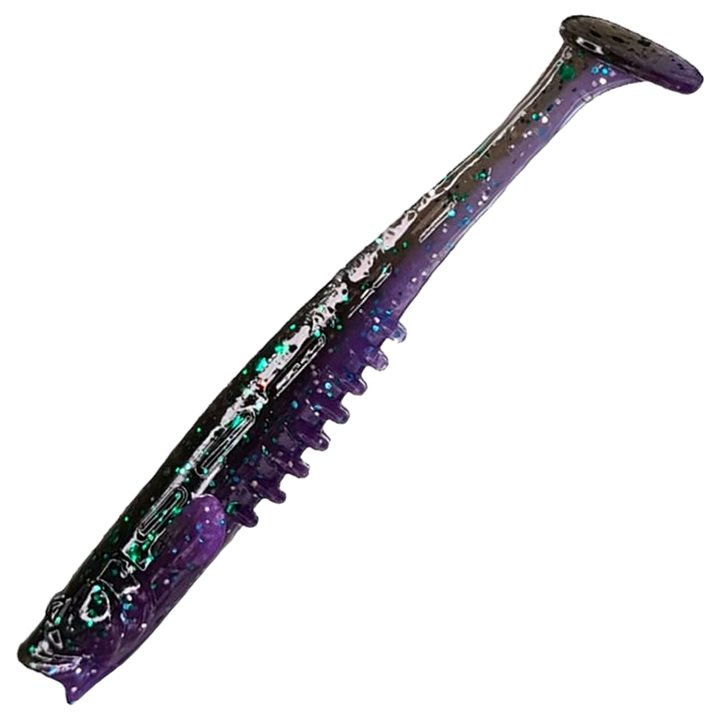 Crazy Fish Nano Minnow Jigi 2.8", väri 50d: tumma violetti runko ja hileet