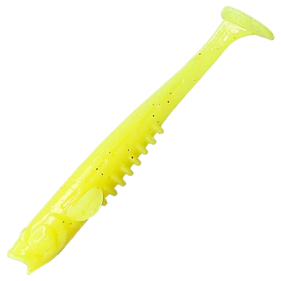 Crazy Fish Nano Minnow Jigi 3.5", väri 6: kellanvihreä runko