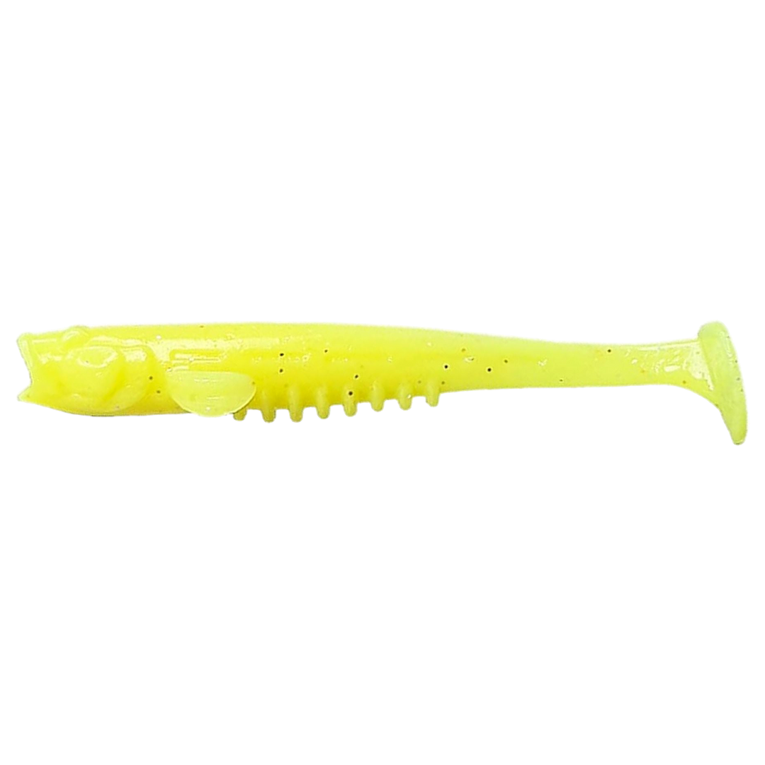 Crazy Fish Nano Minnow Jigi 3.5" 6 sivulta, pää vasemmalla