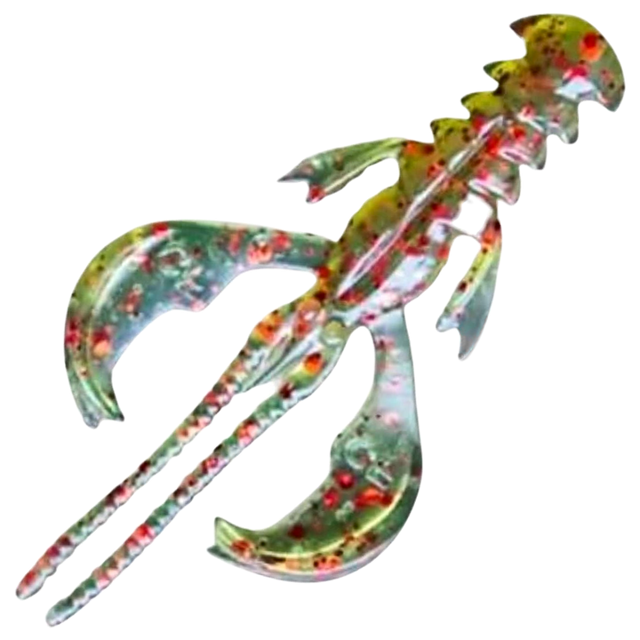Crazy Fish Nimble kelluva Jigi 1.6", väri Black/Red Watermelon (68): läpikuultava vihreä runko, mustat ja punaiset hileet