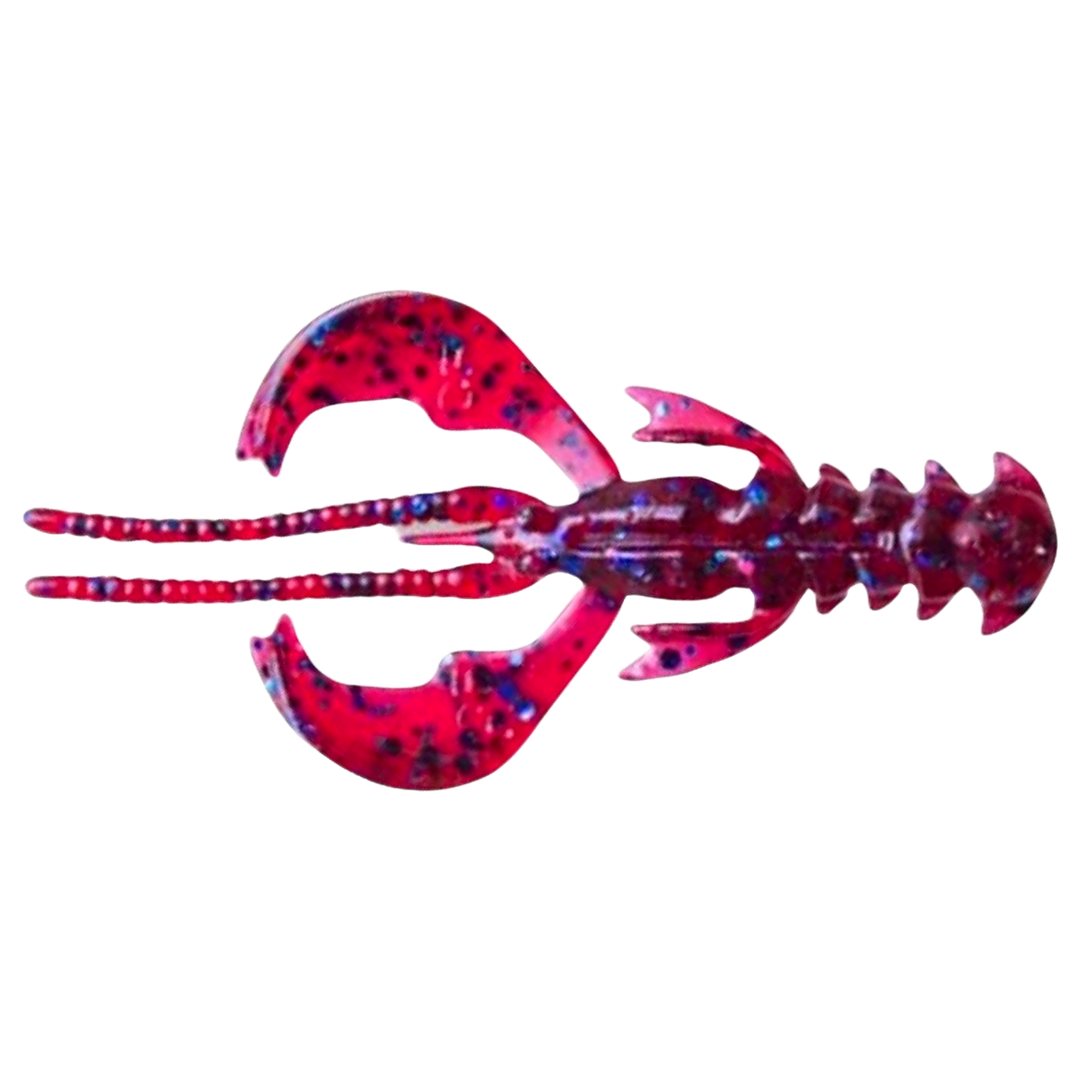Crazy Fish Nimble kelluva Jigi 1.6" Blue Ruby (73) alapuolelta, pää vasemmalla