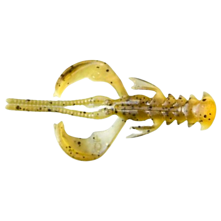 Crazy Fish Nimble kelluva Jigi 1.6" Caddisfly Pupa yläpuolelta, pää vasemmalla
