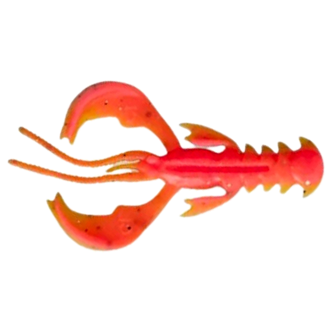 Crazy Fish Nimble kelluva Jigi 2.5" Fire Orange (15D) yläpuolelta, pää vasemmalla