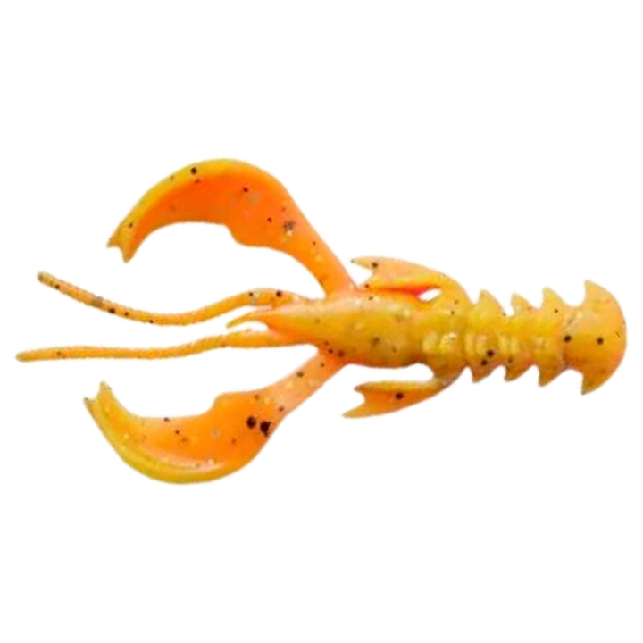 Crazy Fish Nimble kelluva Jigi 2.5" Fire Orange (15D) alapuolelta, pää vasemmalla