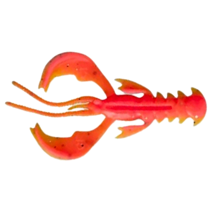 Crazy Fish Nimble kelluva Jigi 2" Fire Orange (15D) yläpuolelta, pää vasemmalla
