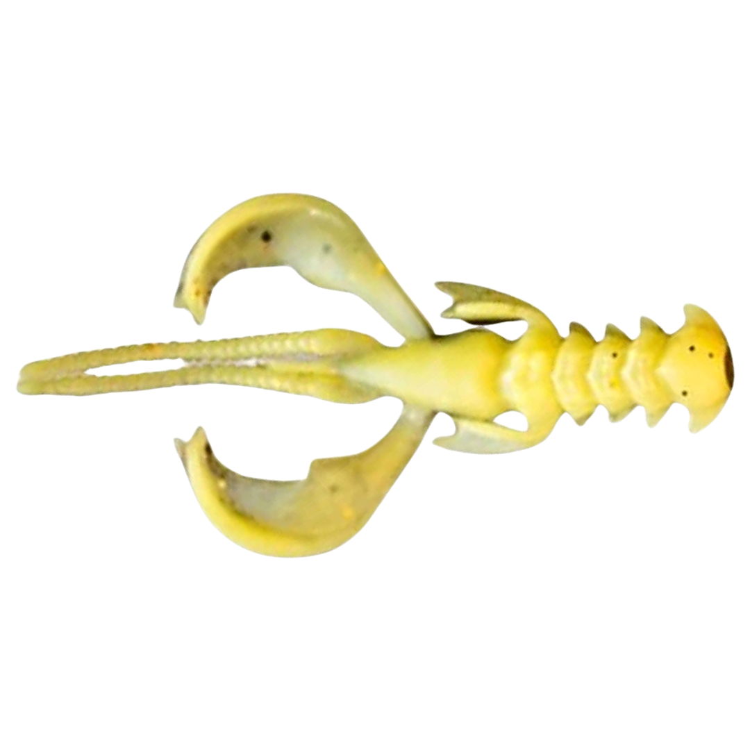 Crazy Fish Nimble kelluva Jigi 3.2" Caddisfly Pupa (4D) alapuolelta, pää vasemmalla