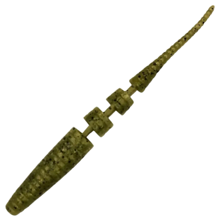 Crazy Fish Polaris kelluva Jigi 4", väri 16: oliivinvihreä runko ja tummat pilkut