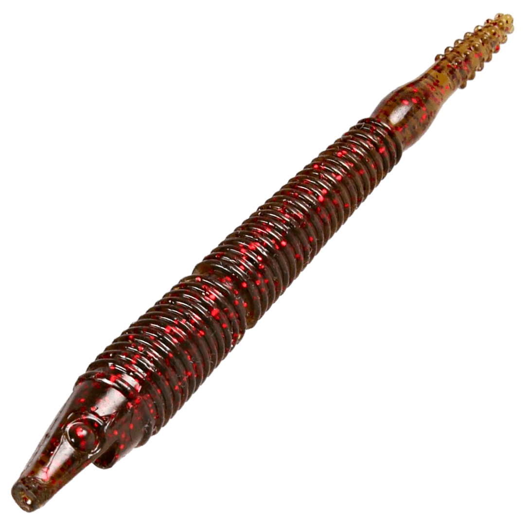 CWC Pigster Crawler Jigi 10cm, väri Watermelon Red Flake: tummanruskea runko ja punaiset hileet