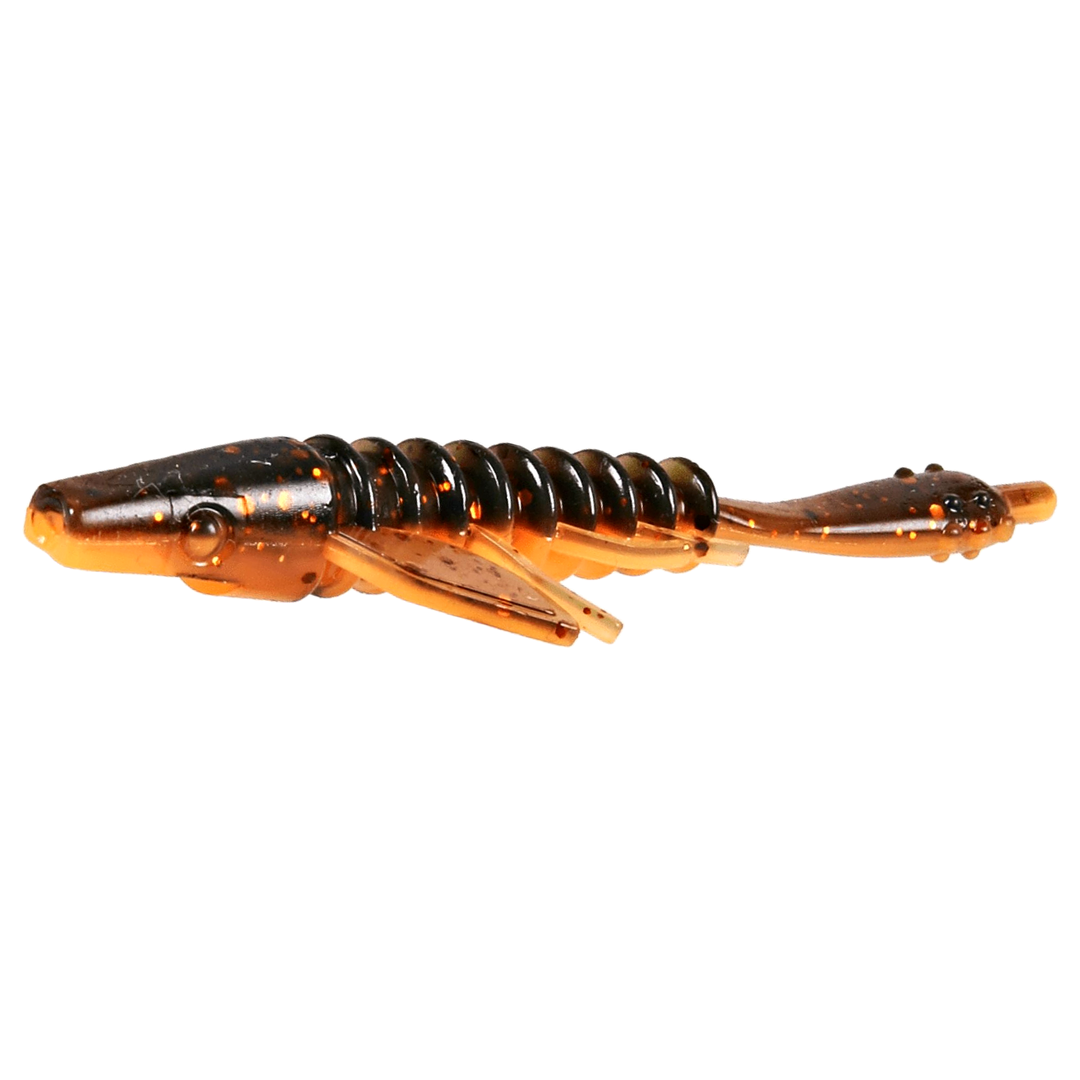 CWC Pigster Gecko Jigi 8.5cm Black Pumpkin sivulta, pää vasemmalla