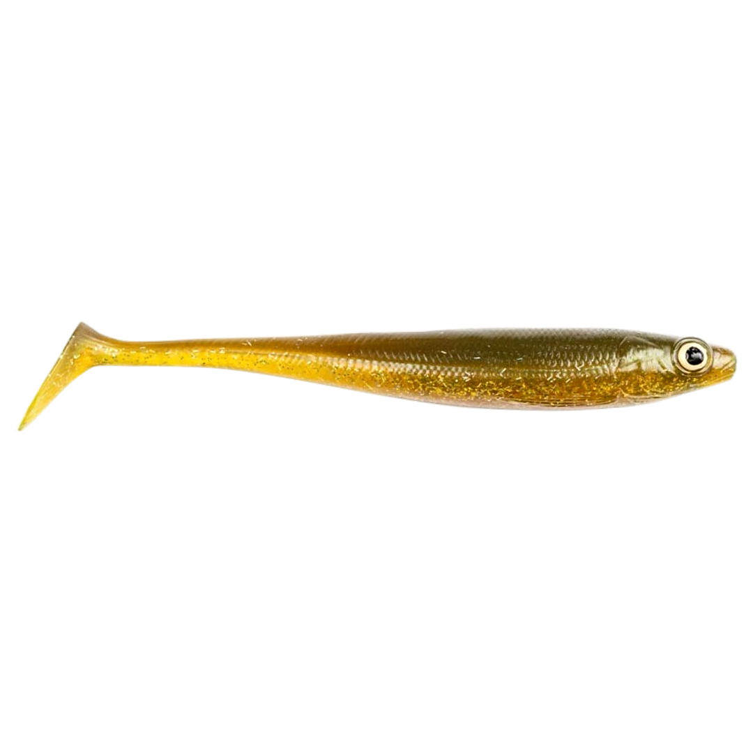 Daiwa Prorex Duckfin Shad 2.0 Haukijigi 20cm 45g Golden Shiner sivulta, pää oikealla