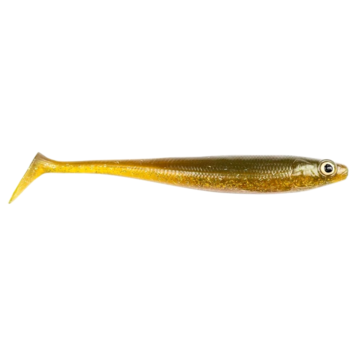 Daiwa Prorex Duckfin Shad 2.0 Haukijigi 20cm 45g Golden Shiner sivulta, pää oikealla
