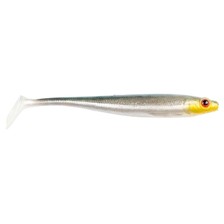 Daiwa Prorex Duckfin Shad 2.0 Haukijigi 20cm 45g Headlight Flake sivulta, pää oikealla