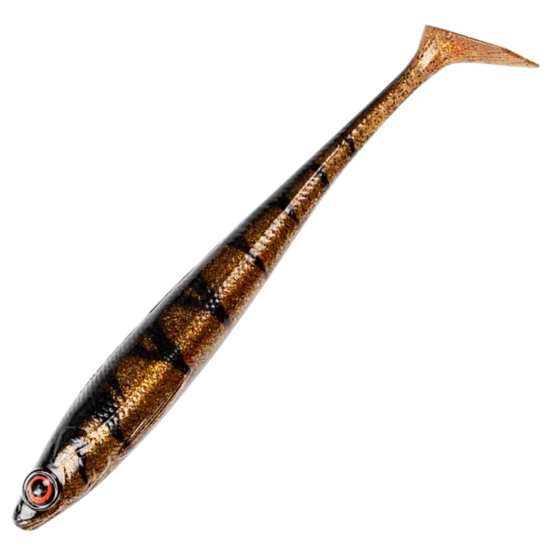 Daiwa Prorex Duckfin Shad 2.0 Haukijigi 20cm 45g, väri Motoroil Burbot UV: ruskea kuvioitu runko ja tummat raidat