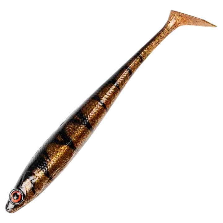 Daiwa Prorex Duckfin Shad 2.0 Haukijigi 20cm 45g, väri Motoroil Burbot UV: ruskea kuvioitu runko ja tummat raidat