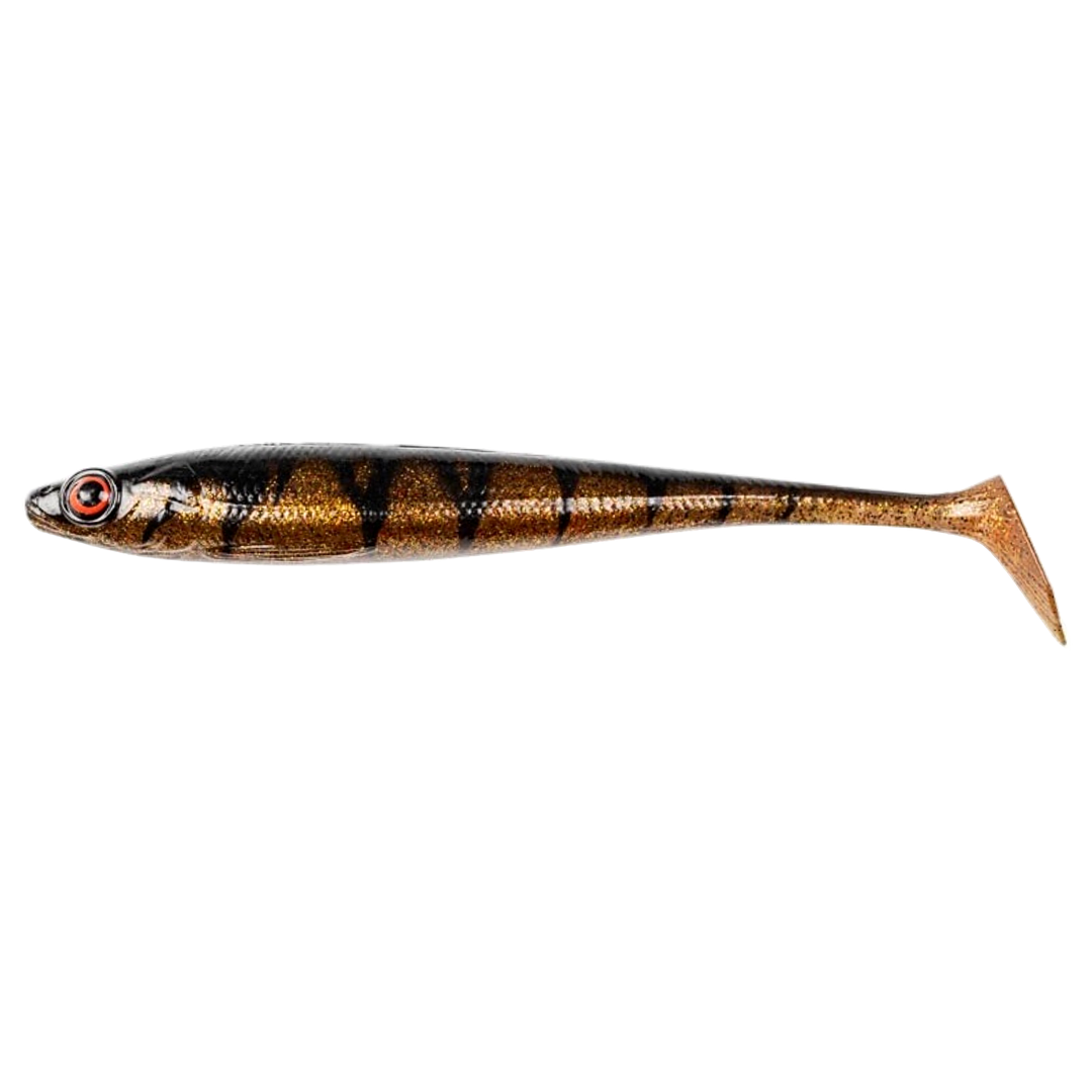 Daiwa Prorex Duckfin Shad 2.0 Haukijigi 20cm 45g Motoroil Burbot UV sivulta, pää vasemmalla
