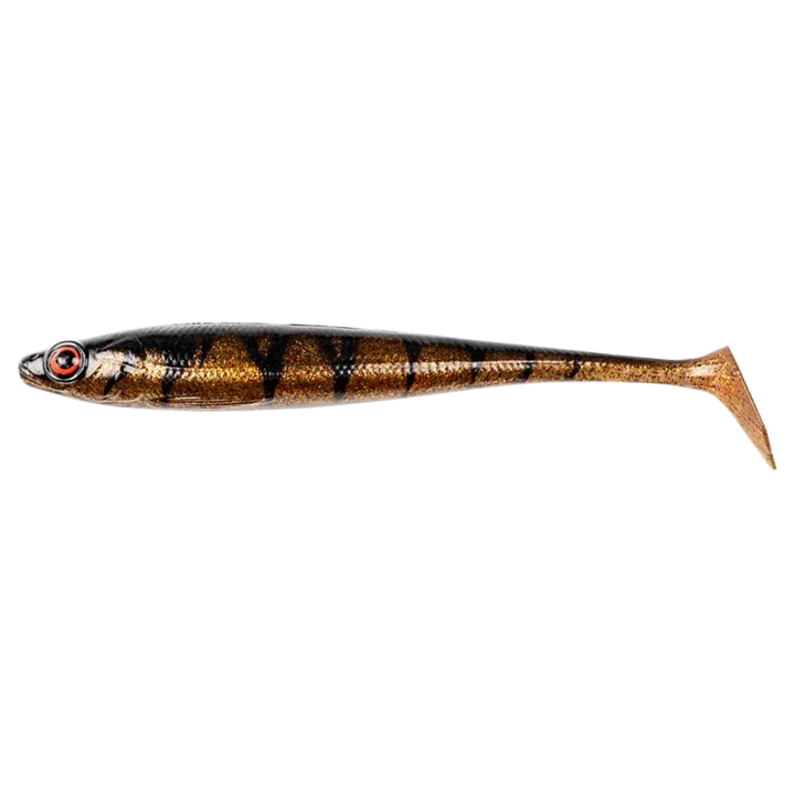 Daiwa Prorex Duckfin Shad 2.0 Haukijigi 20cm 45g Motoroil Burbot UV sivulta, pää vasemmalla