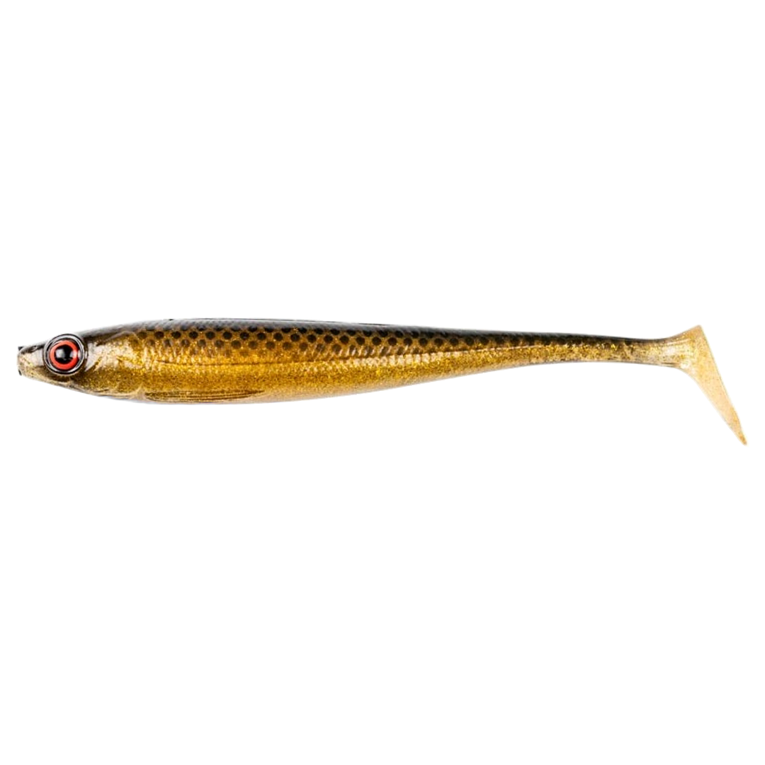Daiwa Prorex Duckfin Shad 2.0 Haukijigi 20cm 45g Spotted Bullhead sivulta, pää vasemmalla